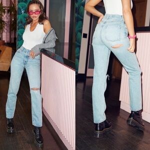 Revice Jeans Ex Boyfriend Pant High Straight Light Denim Blue Festival Grunge 26